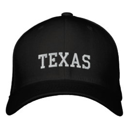 Texas Flexfit Wool Cap Black Broderad Keps