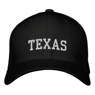 Texas Flexfit Wool Cap Black Broderad Keps