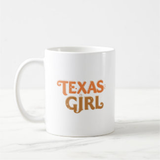 Texas Flicka Aprikos Teckensnitt Design Kaffemugg
