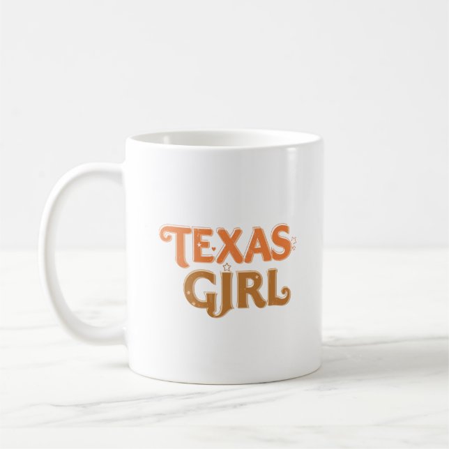 Texas Flicka Aprikos Teckensnitt Design  Kaffemugg (Vänster)