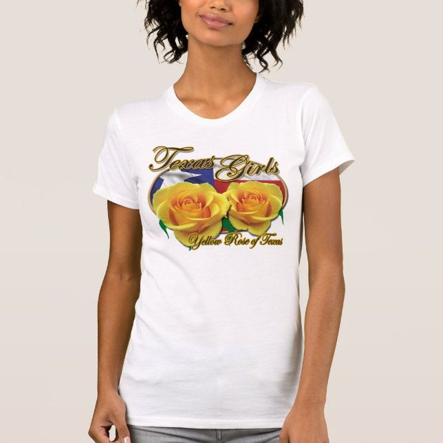 Texas flickagul ros t-shirt (Framsida)