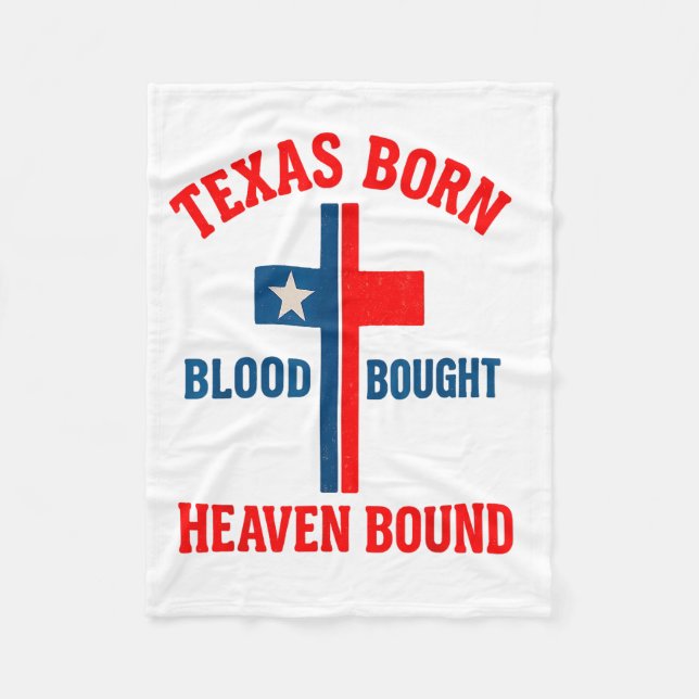 Texas född, blod köpt, himmelrikets kors  fleecefilt (Framsidan)