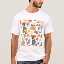 Texas födelsedagstema för kattälskare t shirt