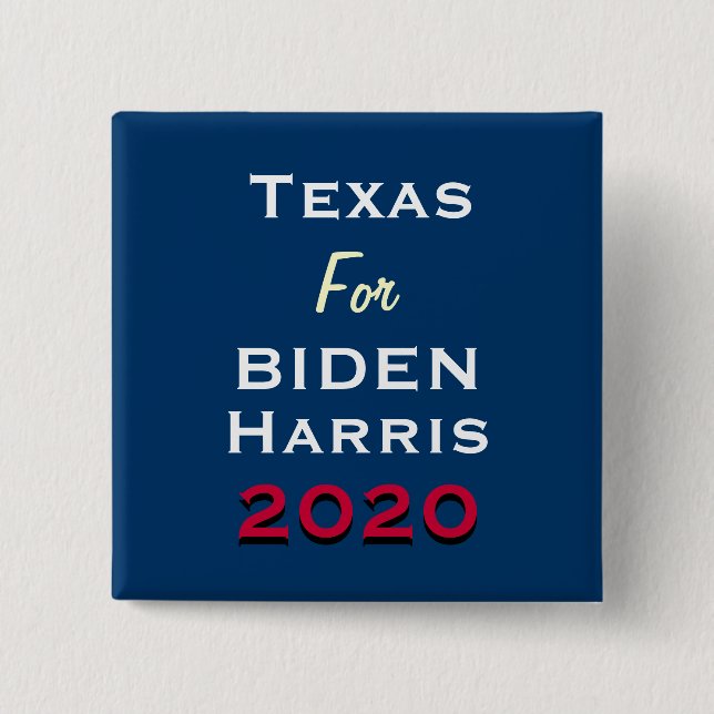 Texas For BIDEN HARRIS 2020 Kampanj Button Knapp (Framsida)