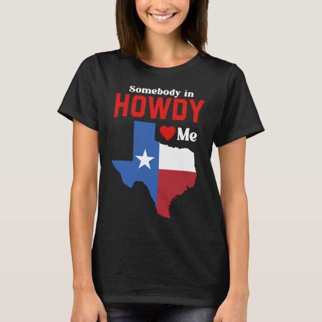 Texas för hennes texan TX Dallas Howdy Longhorn T Shirt (Framsida)