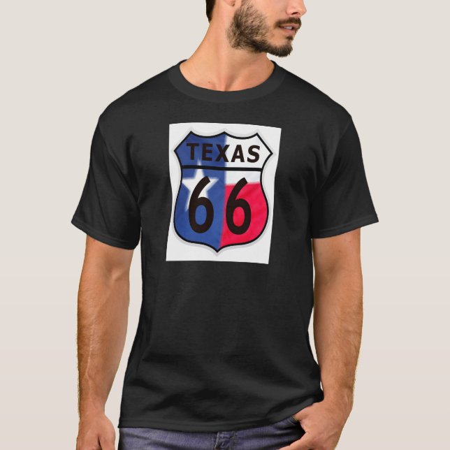 Texas för rutt 66 färg tee shirt (Framsida)