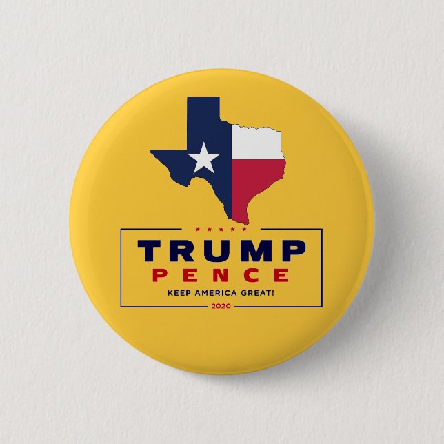 Texas för Trump Pence 2020 Knapp (Framsida)