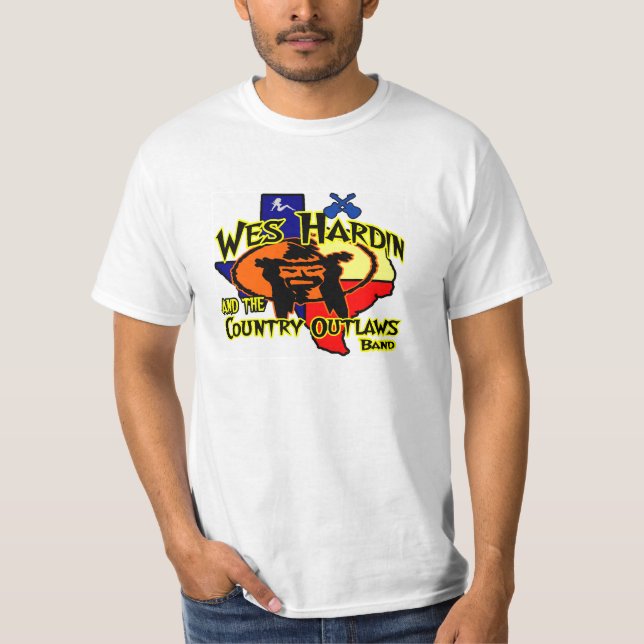 Texas för Wes Hardin landfredlös logotyp T Tee (Framsida)