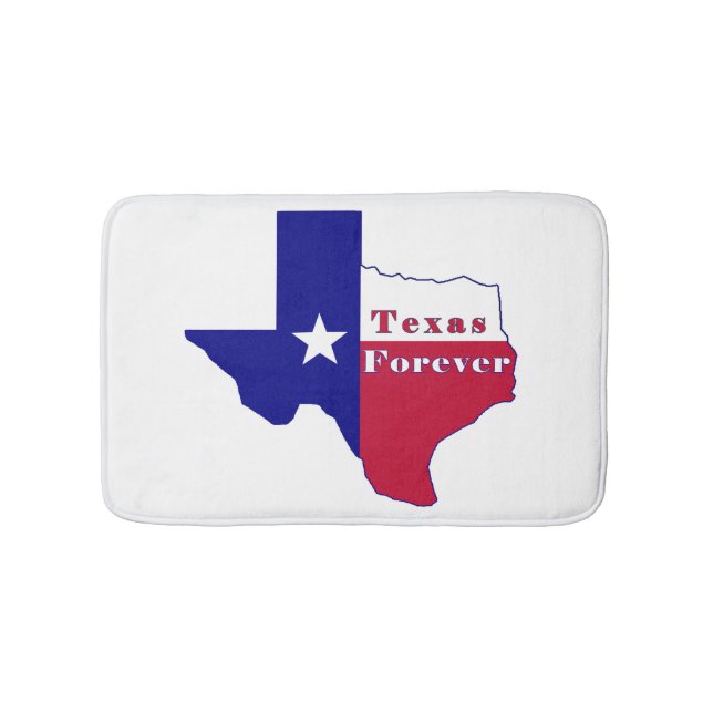 Texas Forever Flagga Karta Badrumsmatta (Framsidan)