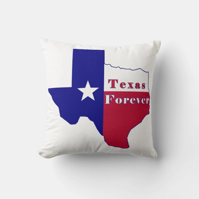 Texas Forever Flagga Karta Kudde (Framsida)