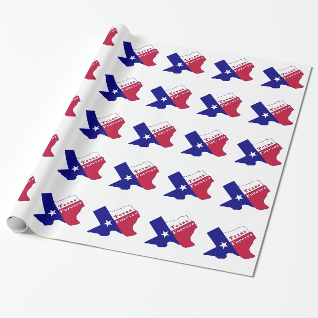 Texas Forever Flagga Karta Presentpapper (Utrullad)
