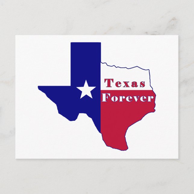 Texas Forever Flagga Karta Vykort (Framsida)