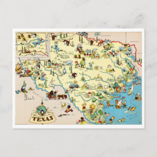 Texas Funny Vintage Karta Vykort