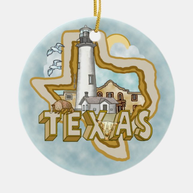 Texas fyr prydnad julgransprydnad keramik (Framsidan)