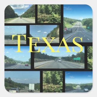 texas fyrkantigt klistermärke