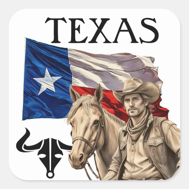 TEXAS FYRKANTIGT KLISTERMÄRKE (Framsida)