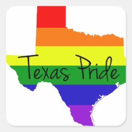 Texas Gay pride Fyrkantigt Klistermärke