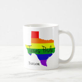 Texas Gay pride Rainbow LGBTQ Monogram Kaffemugg