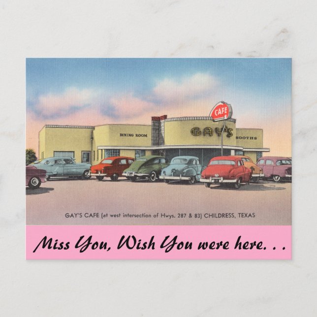 Texas, Gay's Cafe, Childress Vykort (Framsida)