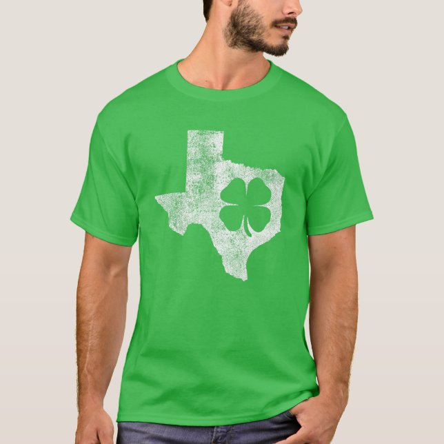 Texas Gift St. Patrick's Day Shamrock Klöver Irish T Shirt (Framsida)