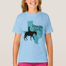 Texas Girl Horseback Girls T-shirt