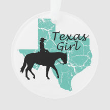 Texas Girl Horseback jul Ornament
