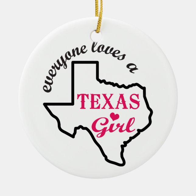 Texas Girl Julgransprydnad Keramik (Framsidan)