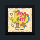 Texas Girl Minnesask<br><div class="desc">Texas Flickpresentlåda, t-shirt och presenter av ArtMuvz Illustration. Anpassa det egna namnet Texas Girl T-shirts, presenter och kläder.</div>