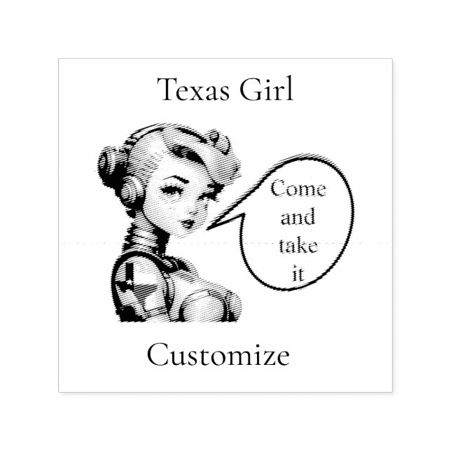 Texas Girl Thunder_Cove Självfärgande Stämpel (Design)