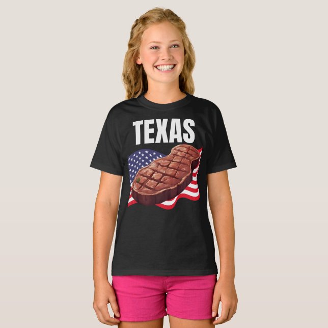 Texas Girl's Mörk T-Shirt (Hel framsida)