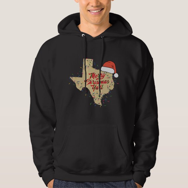 Texas God jul Party Yall Matching Family T Hoodie (Framsida)