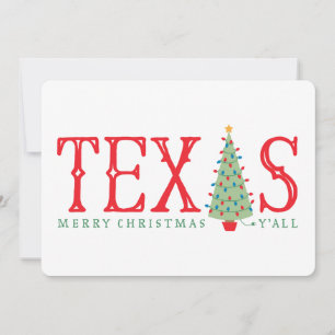 Texas God jul Träd kort eller inbjudan