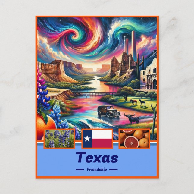 Texas Grandeur Iconic Landmarks & Nature Vykort (Framsida)