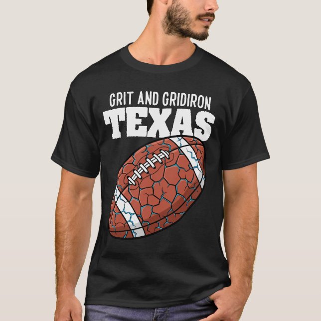 TEXAS GRIT AND GRIDIRON - DALLAS FOOTBALL T SHIRT (Framsida)
