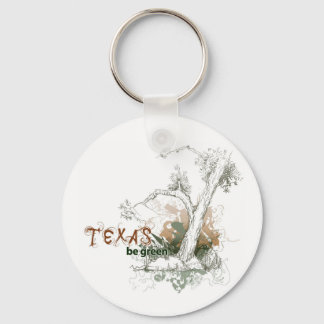 Texas Grönt Träd Keychain Nyckelring
