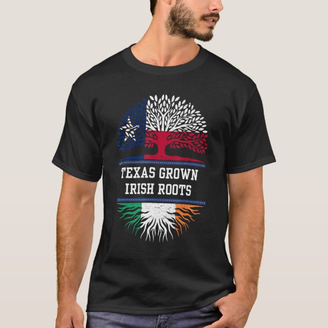 Texas Grown with Irish Roots - Irland T Shirt (Framsida)