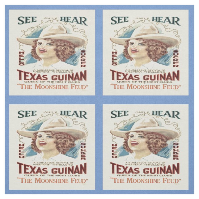Texas Guinan Cowgirl Singer Western Fabric Tyg (Provkarta)