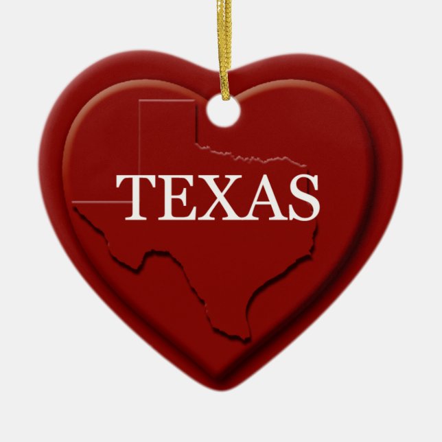 Texas Heart Karta julprydnad Julgransprydnad Keramik (Framsidan)