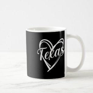 Texas Heart Namn Design Retro Stil Graphic Manar W Kaffemugg