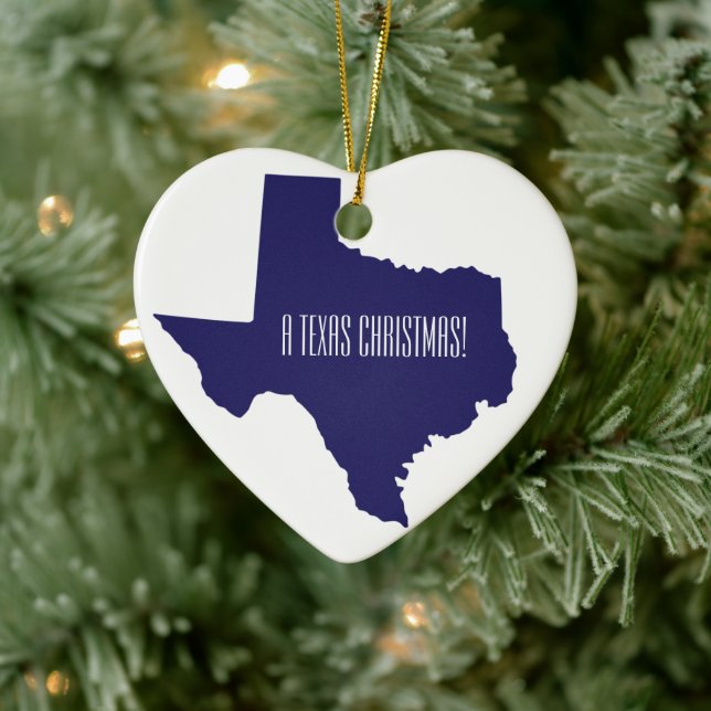 Texas Heart-Personligen jul Julgransprydnad Keramik (Träd)