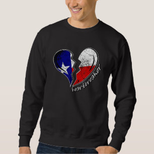 Texas Heartbryter Texas Flagga Broken Heart Texan Lång Ärmad Tröja