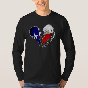 Texas Heartbryter Texas Flagga Broken Heart Texan  T Shirt