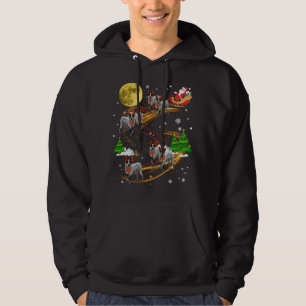 Texas Heeler Reindeer jul Hund Riding Santa X Hoodie
