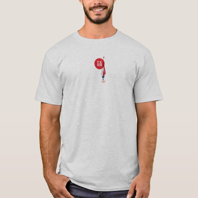Texas Heli Bash Design 4. Grå T Shirt (Framsida)