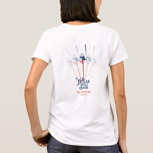 Texas Heli Bash T-shirt design 2. Grå T-shirt.  (Baksida)