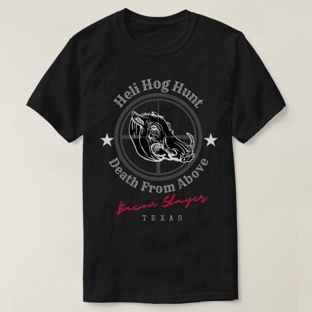 Texas Helicopter Hog Hunting Classic TShirt T Shirt (Design framsida)