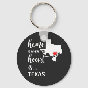 Texas hem är där hjärtat finns nyckelring