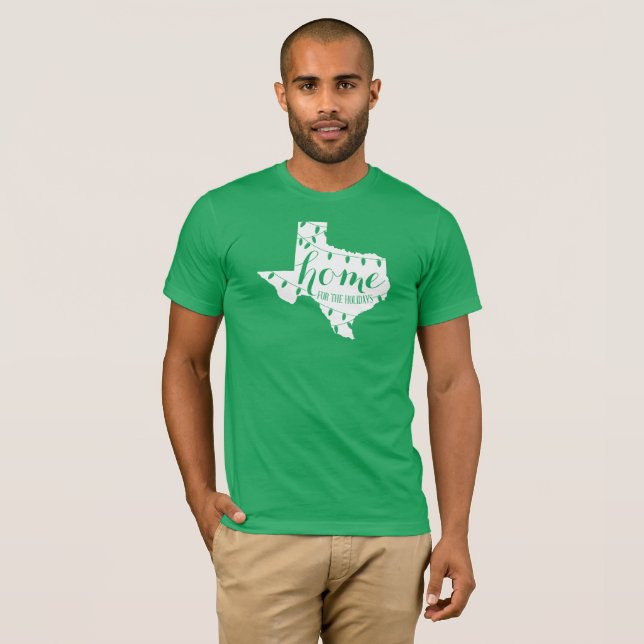 Texas hem för skjortan för helgdagarTexas jul T-shirt (Hel framsida)