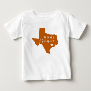 Texas Hemmaproducerad Bränd Orange och Vit T Shirt