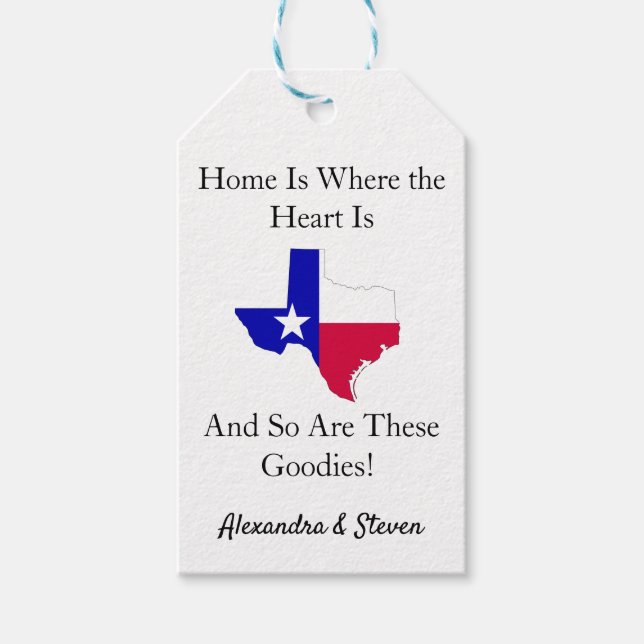 Texas Hemmet Är Där Hjärtat Är Presentetikett (Framsidan)